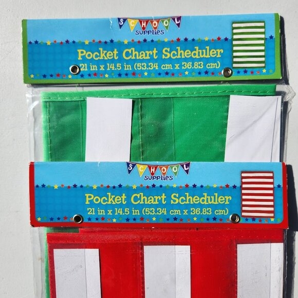 2X Pocket Chart Scheduler Classroom School Supplies Bundle Homeschool Organizer - Picture 5 of 6